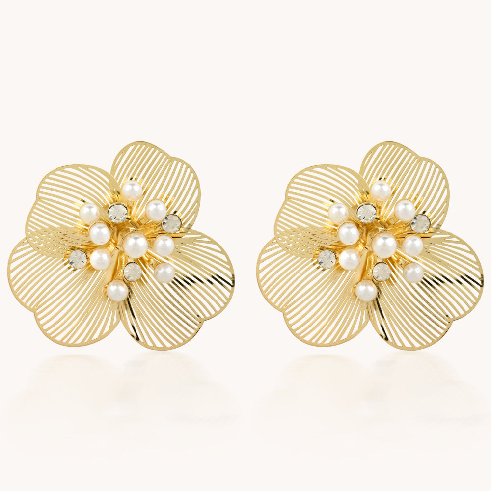 ARETES FLOR DORADA -7701