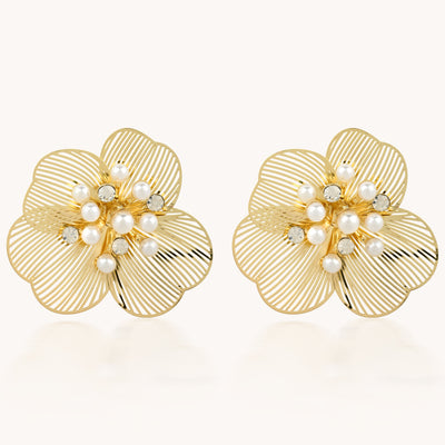 ARETES FLOR DORADA -7701