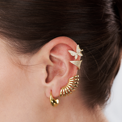 EARCUFF GOLDEN ACCORDION - 7712