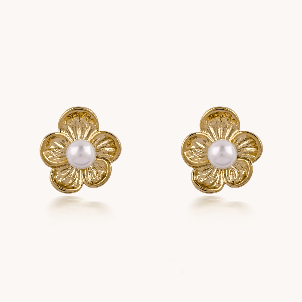 ARETES FLOR PERLADA - 8829