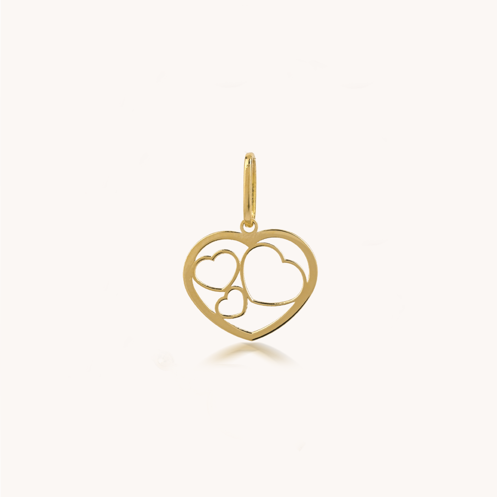 DIJE CORAZONES ORO 18K - 8902