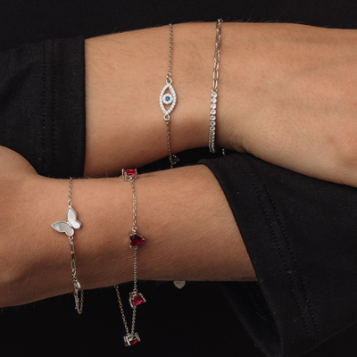 PULSERA ROUGE HEART SILVER - 6816