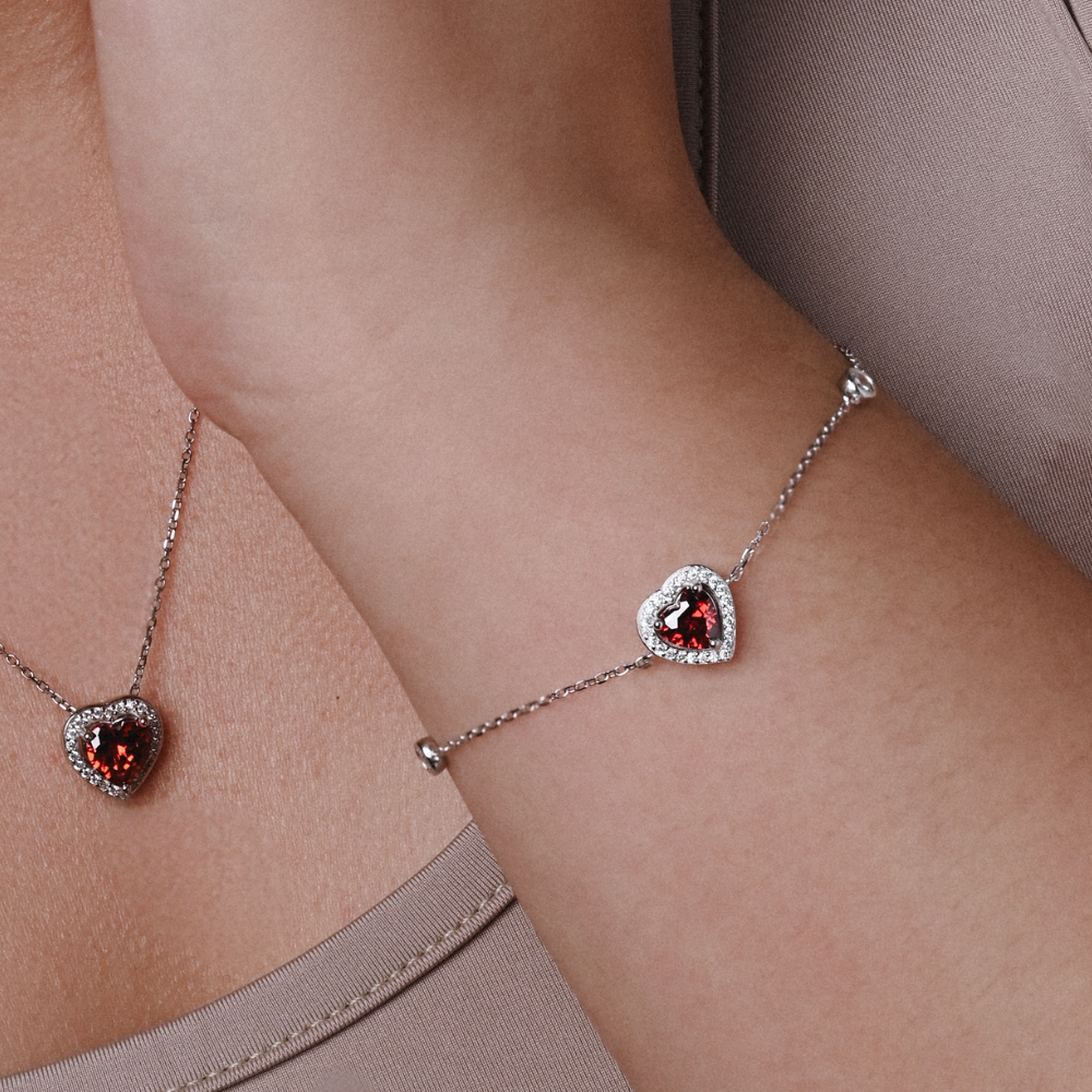 PULSERA LOVE VIBES GARNET