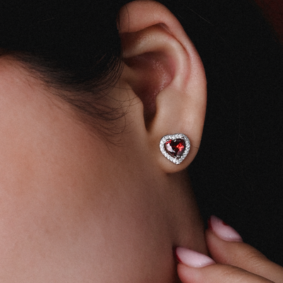 ARETES AMOR A PRIMERA VISTA GARNET