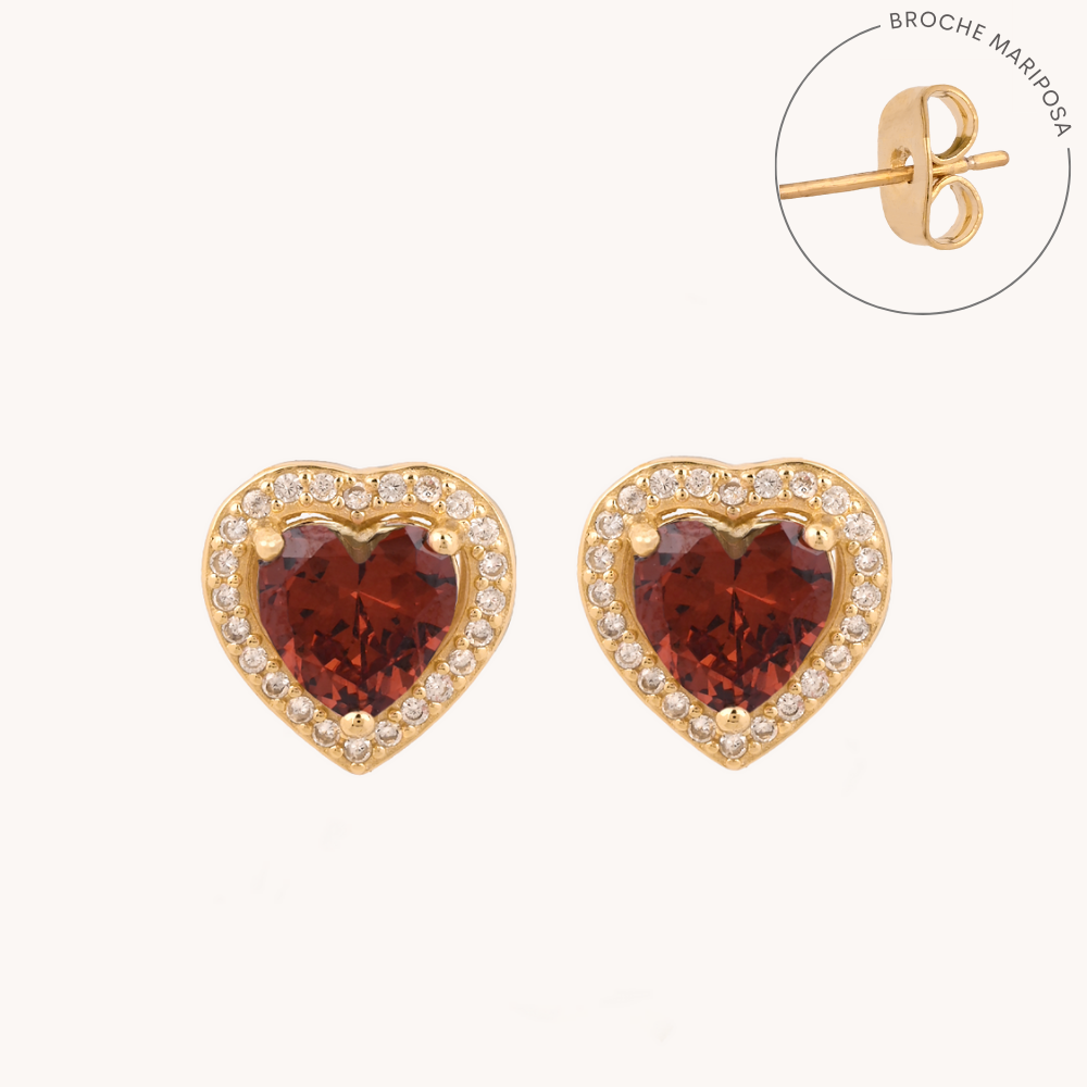 ARETES AMOR A PRIMERA VISTA GARNET