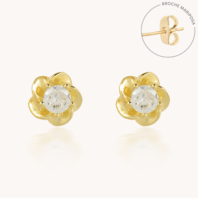 ARETES FLOR ONDULADA - 5583