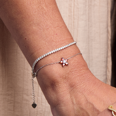 PULSERA FLOR ENCANTADA GARNET - 9136